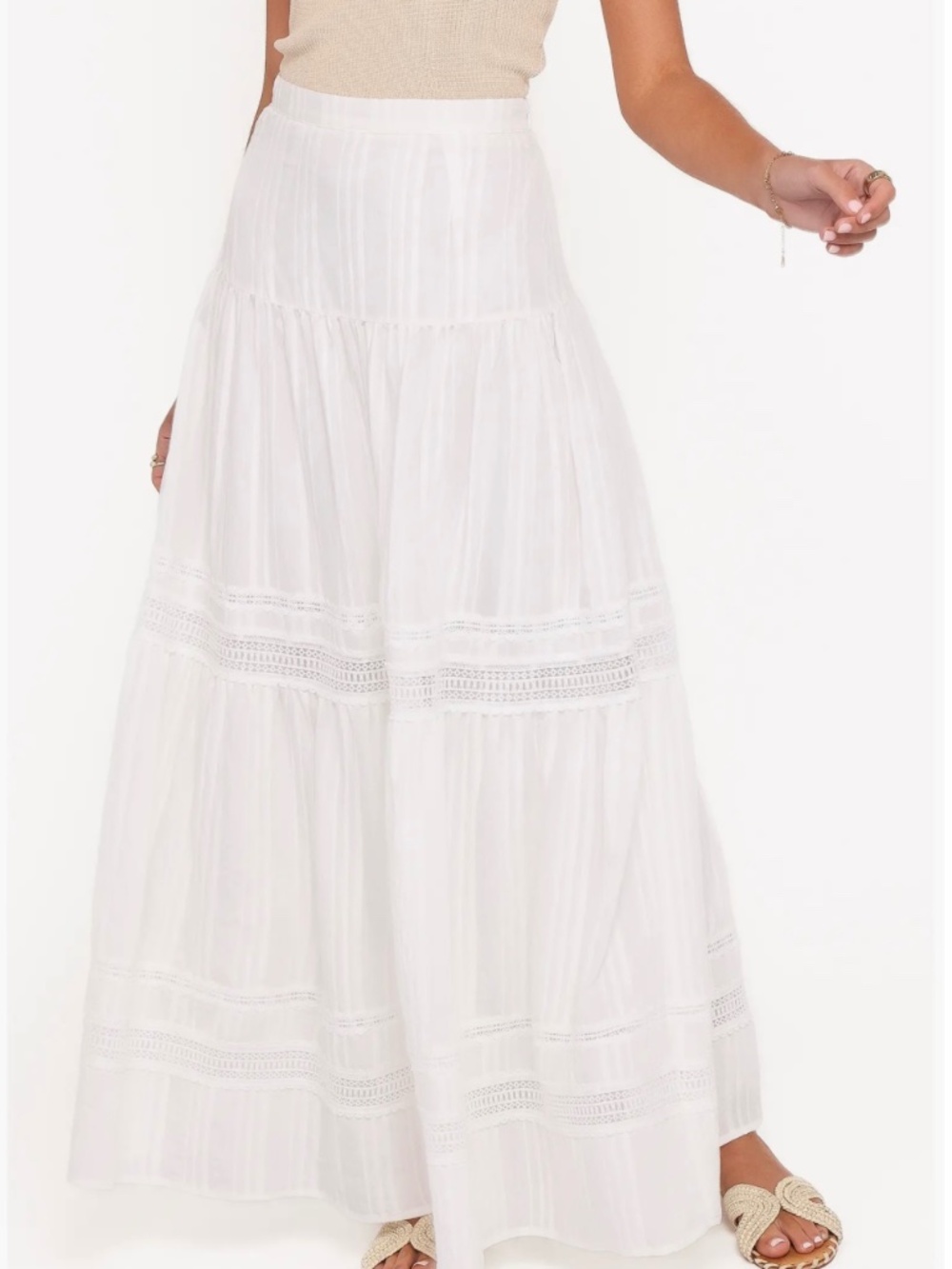 Michael Kors boho lined cotton maxi skirt size P/M